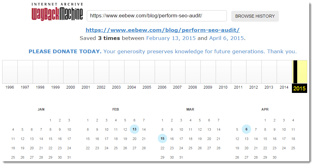 waybackmachine results